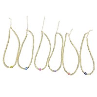 Lot de 35 colliers perles dorées et Oeil de Ste Lucie